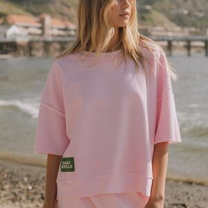 Daily Drills cropped sleeve crew - CUPID